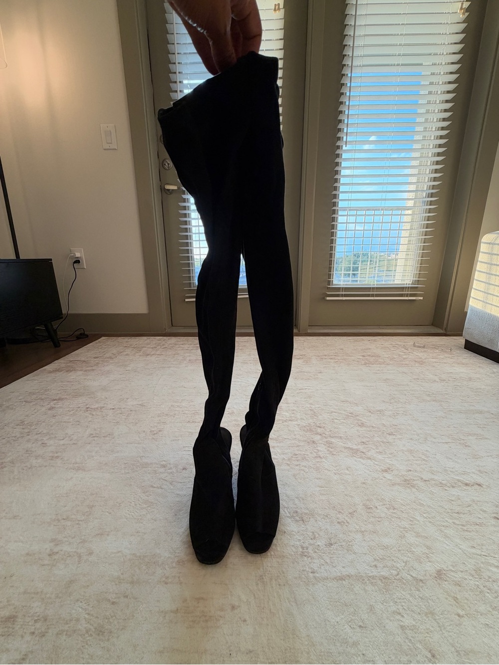 Aldo Black Over-the-Knee Stretch Boots